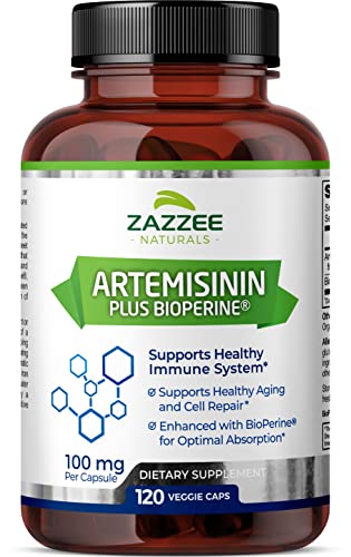 Zazzee High Absorption Artemisinin, 100 mg per Capsule, 120 Vegan Capsules, with 5 mg - Maple Wellness Supplements