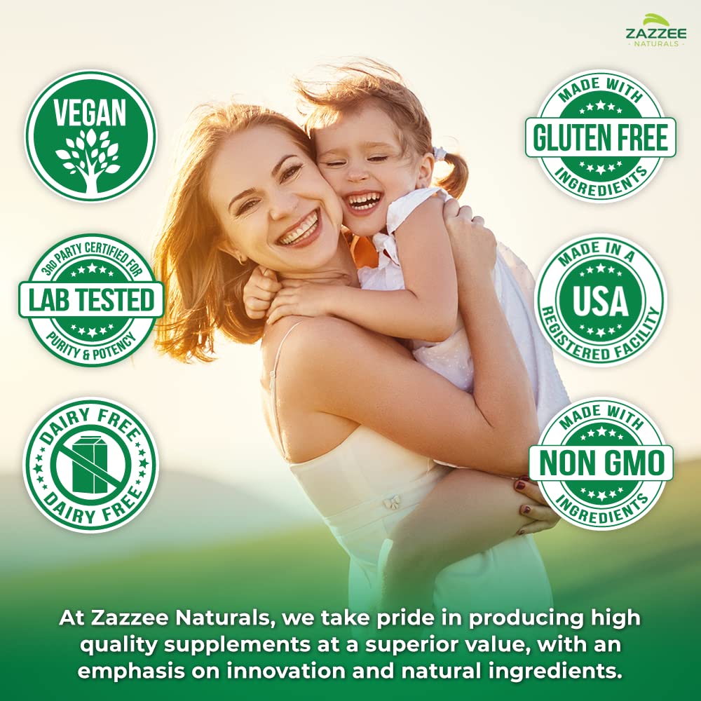 Zazzee Myo-Inositol Capsules, 2000 mg per Serving, 120 Vegan Capsules, Ideal Dosage for 40:1 Ratio, Certified Kosher, Hormone Balance & Healthy Ovarian - Maple Wellness Supplements