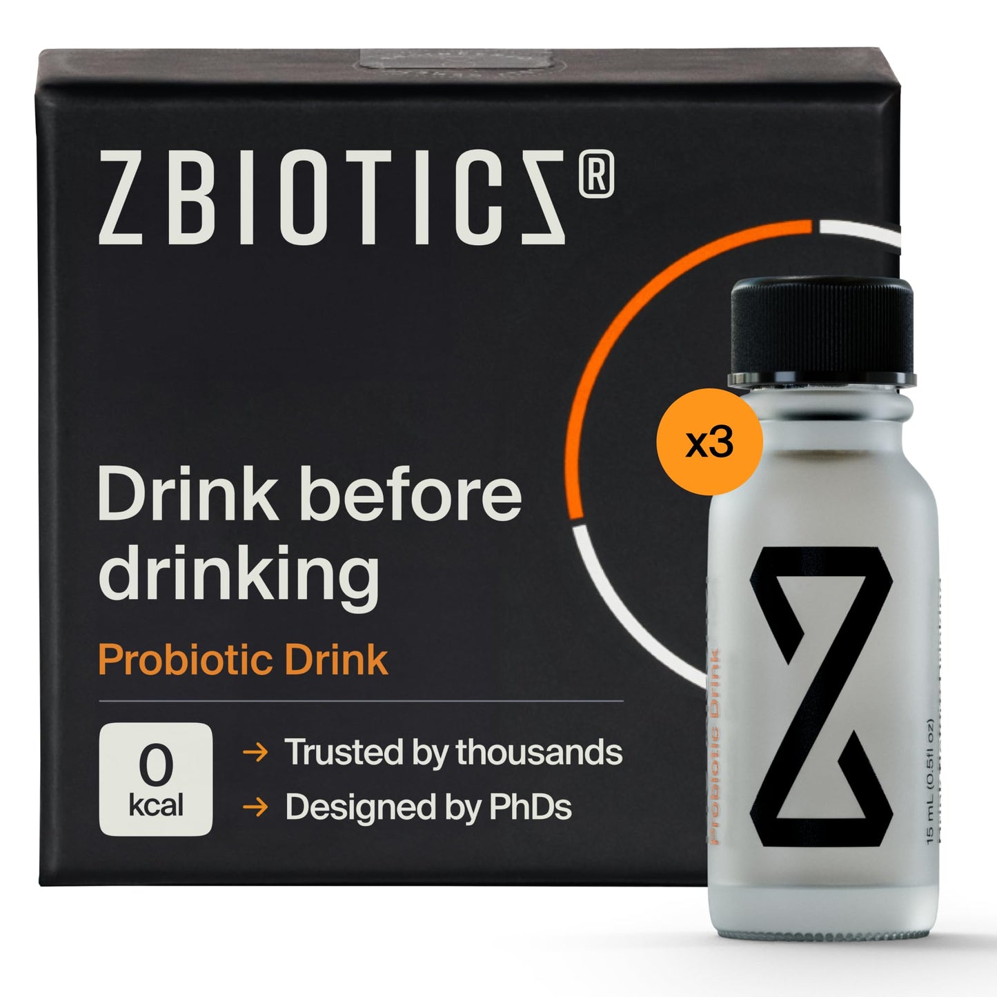 ZBiotics — Feel Better After Drinking, Wake Up Refreshed, Science-Backed, Patented Probiotic for Easier Mornings, Travel-Friendly, 3-Pack of 0.47 Fl Oz Bottles - Maple Wellness Supplements