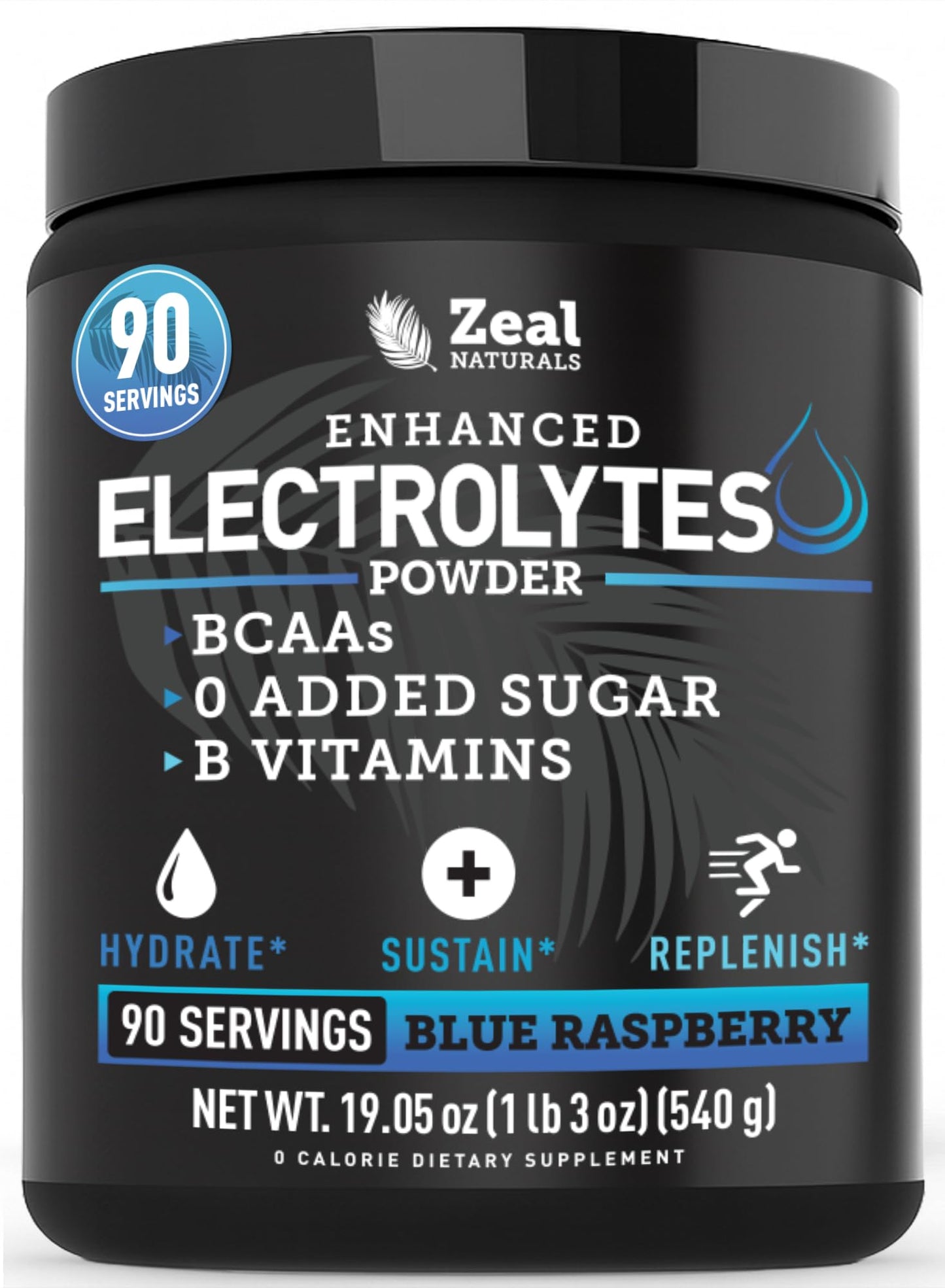 Zeal Electrolyte Powder - 90 Servings | Keto Electrolytes Powder | Zero Sugar, BCAAs, B-Vitamins | Potassium, Zinc, Magnesium - Maple Wellness Supplements