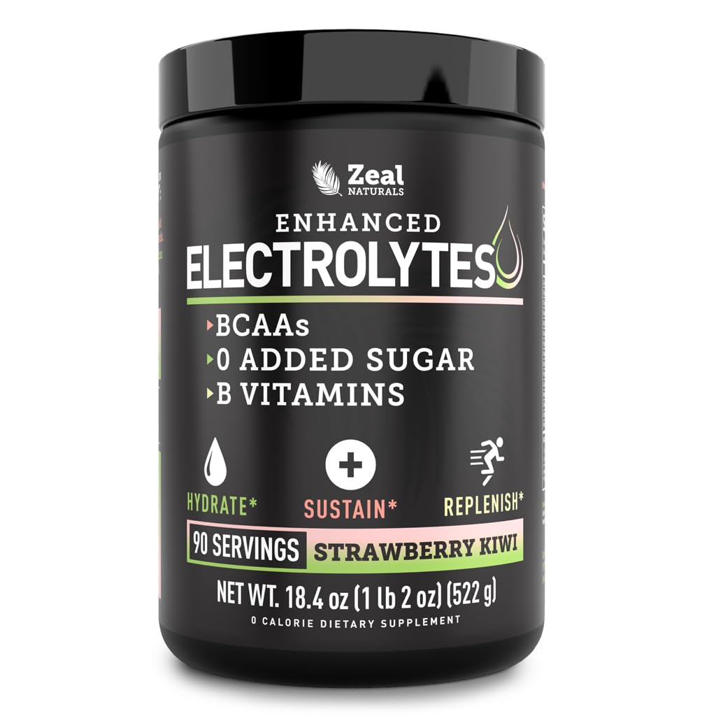 Zeal Electrolyte Powder - 90 Servings | Keto Electrolytes Powder | Zero Sugar, BCAAs, B-Vitamins | Potassium, Zinc, Magnesium - Maple Wellness Supplements