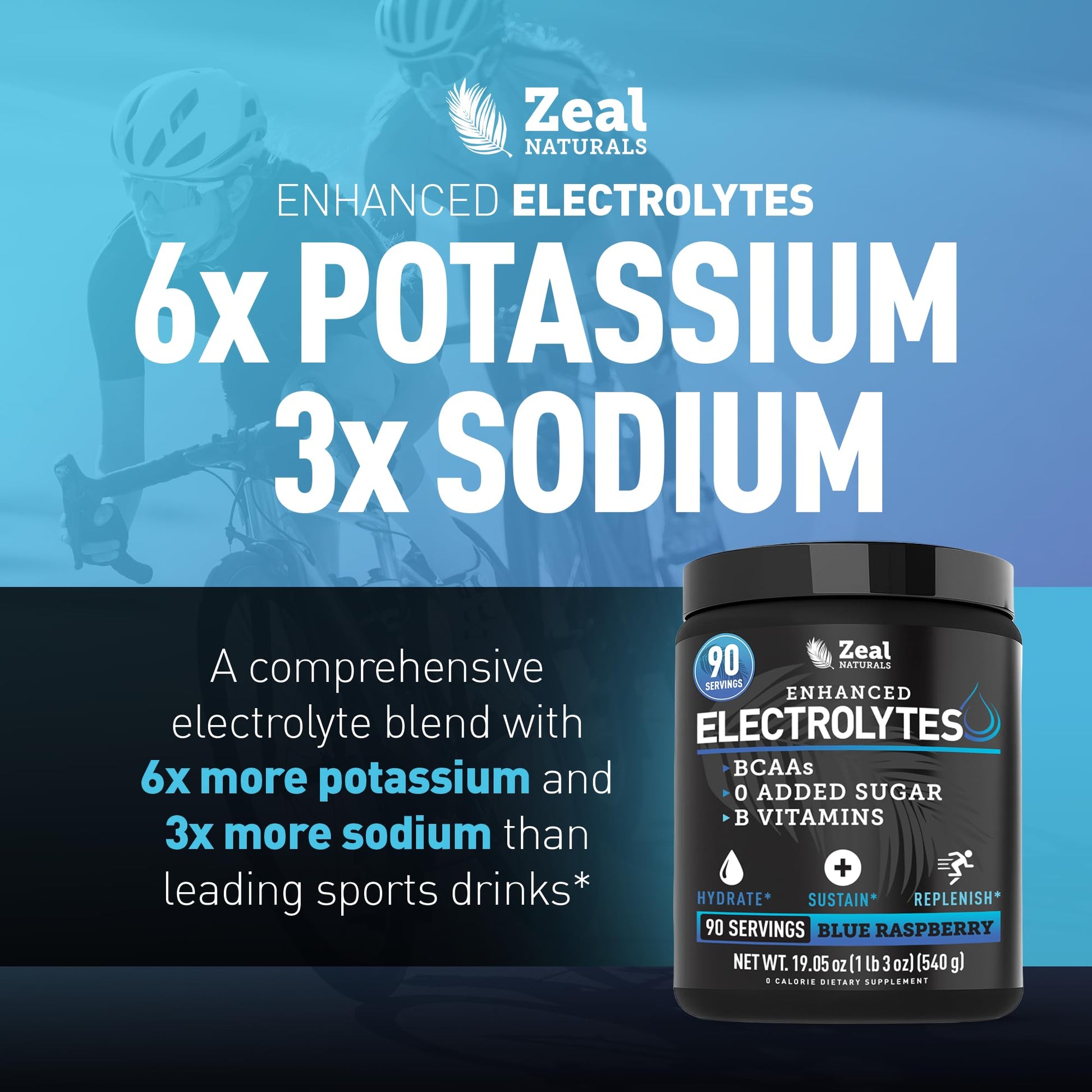 Zeal Electrolyte Powder - 90 Servings | Keto Electrolytes Powder | Zero Sugar, BCAAs, B-Vitamins | Potassium, Zinc, Magnesium - Maple Wellness Supplements