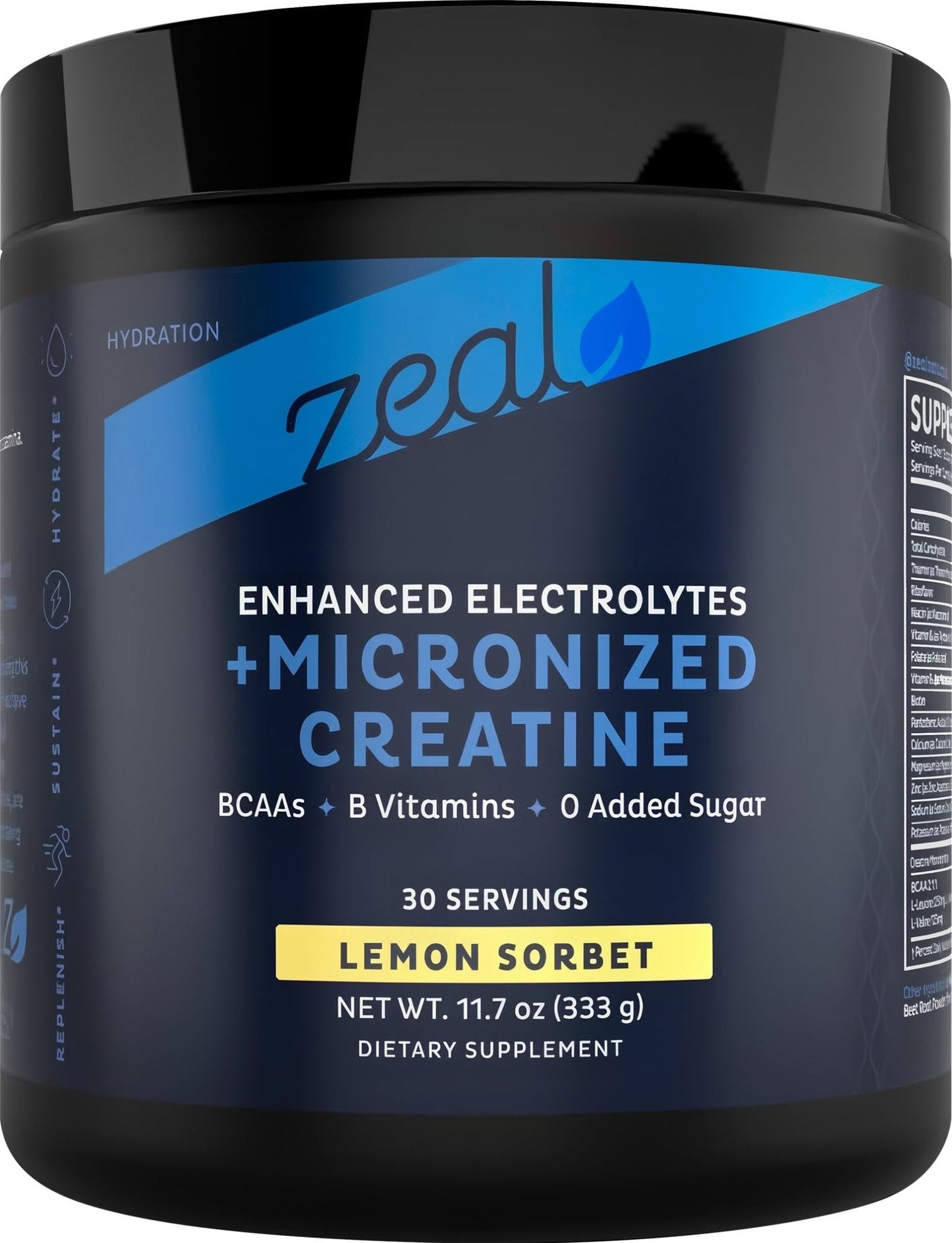 Zeal Naturals Creatine with Electrolytes & Brain Health Nootropics - 30 Servings | Women's Support for Energy, Strength, Focus, & Hydration with B Vitamins | Lemon Sorbet | Zero Sugar No Bloat Formula - Maple Wellness Supplements