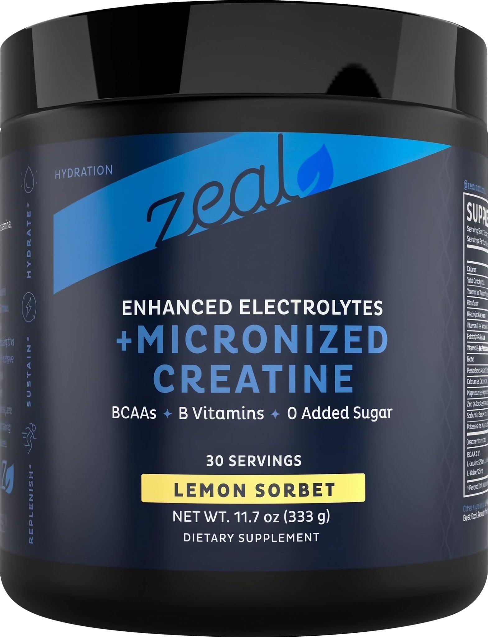 Zeal Naturals Creatine with Electrolytes & Brain Health Nootropics - 30 Servings | Women's Support for Energy, Strength, Focus, & Hydration with B Vitamins | Lemon Sorbet | Zero Sugar No Bloat Formula - Maple Wellness Supplements