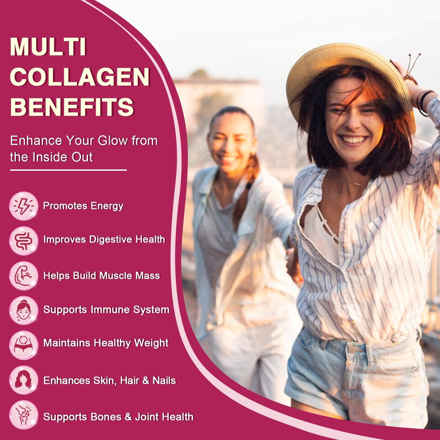 ZEBORA Multi Collagen Peptides Powder Packets with Hyaluronic Acid, Biotin, MCT - Hydrolyzed Collagen with 5 Billion Probiotics - Maple Wellness Supplements