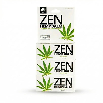 ZEN Hemp Balm 3 Pack – Fast-Acting Pain Relief for Muscles & Joints – Plant-Based Topical – 0.7 oz Each - Maple Wellness Supplements