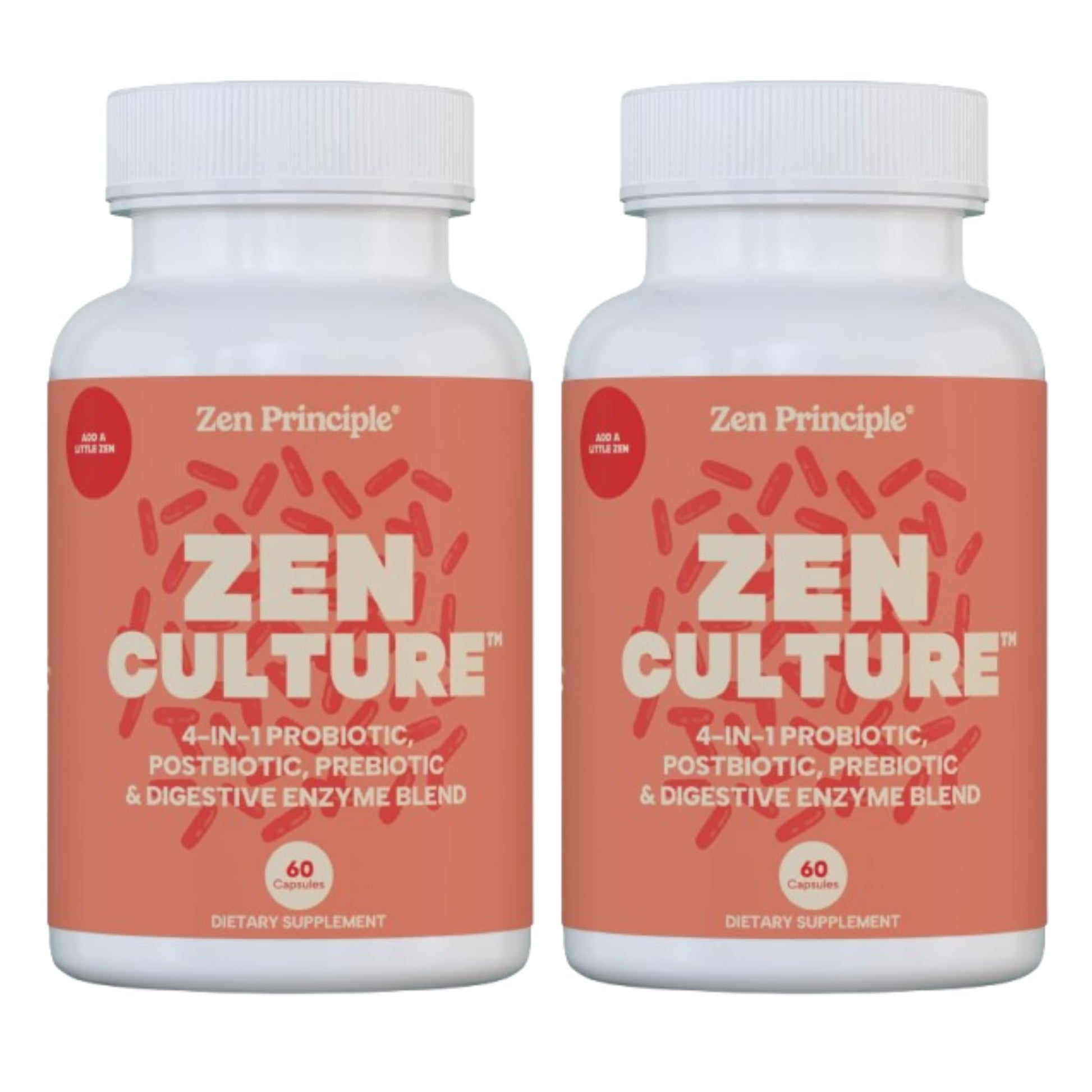 Zen Principle Zenculture™ – 4-in-1 Synbiotic Supplement (Probiotic + Prebiotic + Postbiotic + Digestive Enzymes) with CoreBiome®. Anti Bloating, - Maple Wellness Supplements