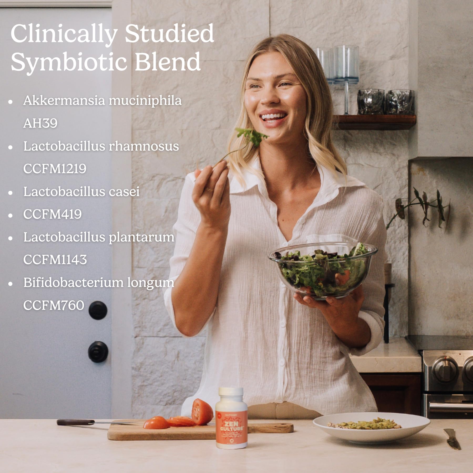 Zen Principle Zenculture™ – 4-in-1 Synbiotic Supplement (Probiotic + Prebiotic + Postbiotic + Digestive Enzymes) with CoreBiome®. Anti Bloating - Maple Wellness Supplements
