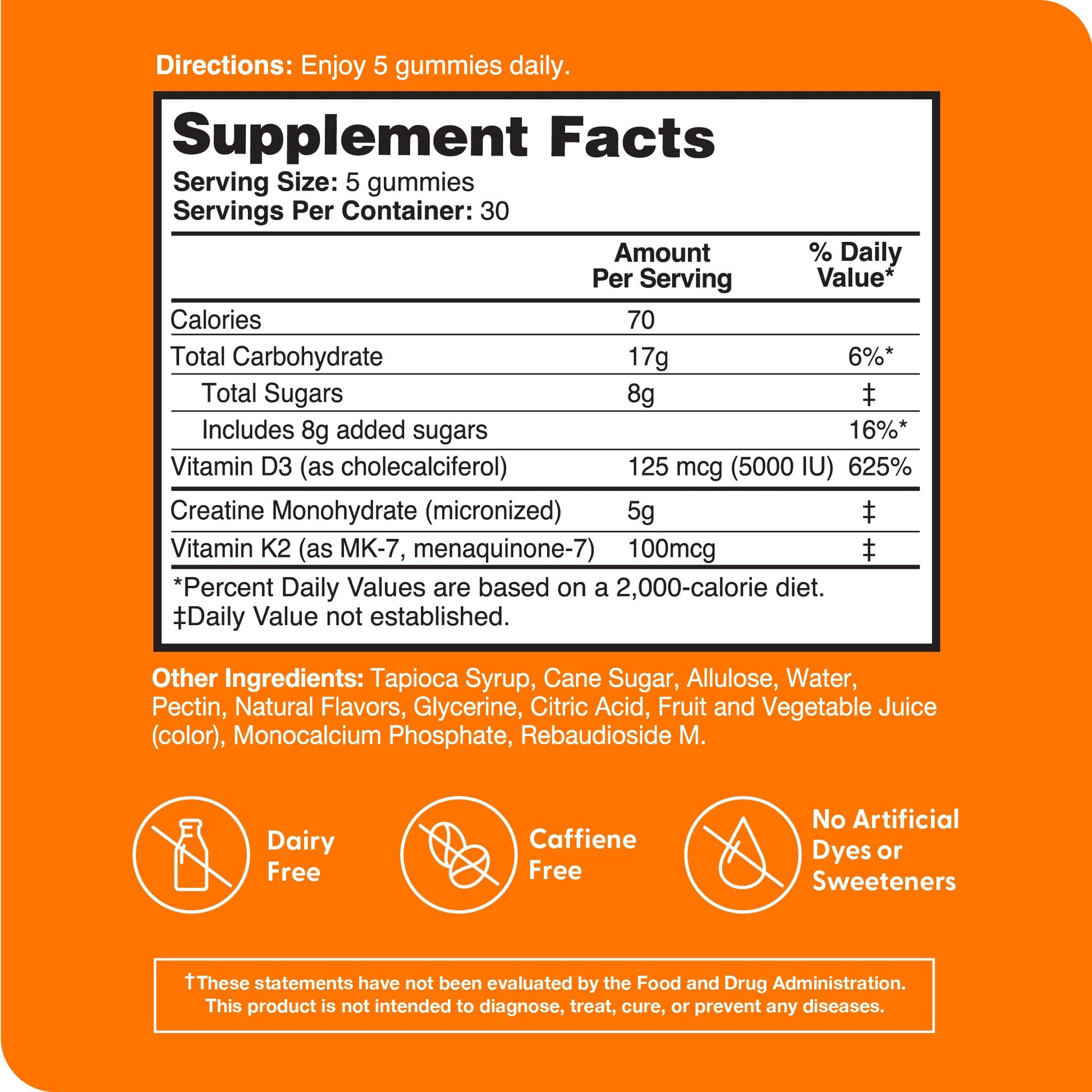 Zena Nutrition Creatine Gummies with D3 & K2, Creatine Monohydrate for Men and Women, Supports Bone, Muscle, & Cognitive Health, Gummy Workout Supplement, Watermelon Flavor, 150ct, 30 Daily Servings - Maple Wellness Supplements