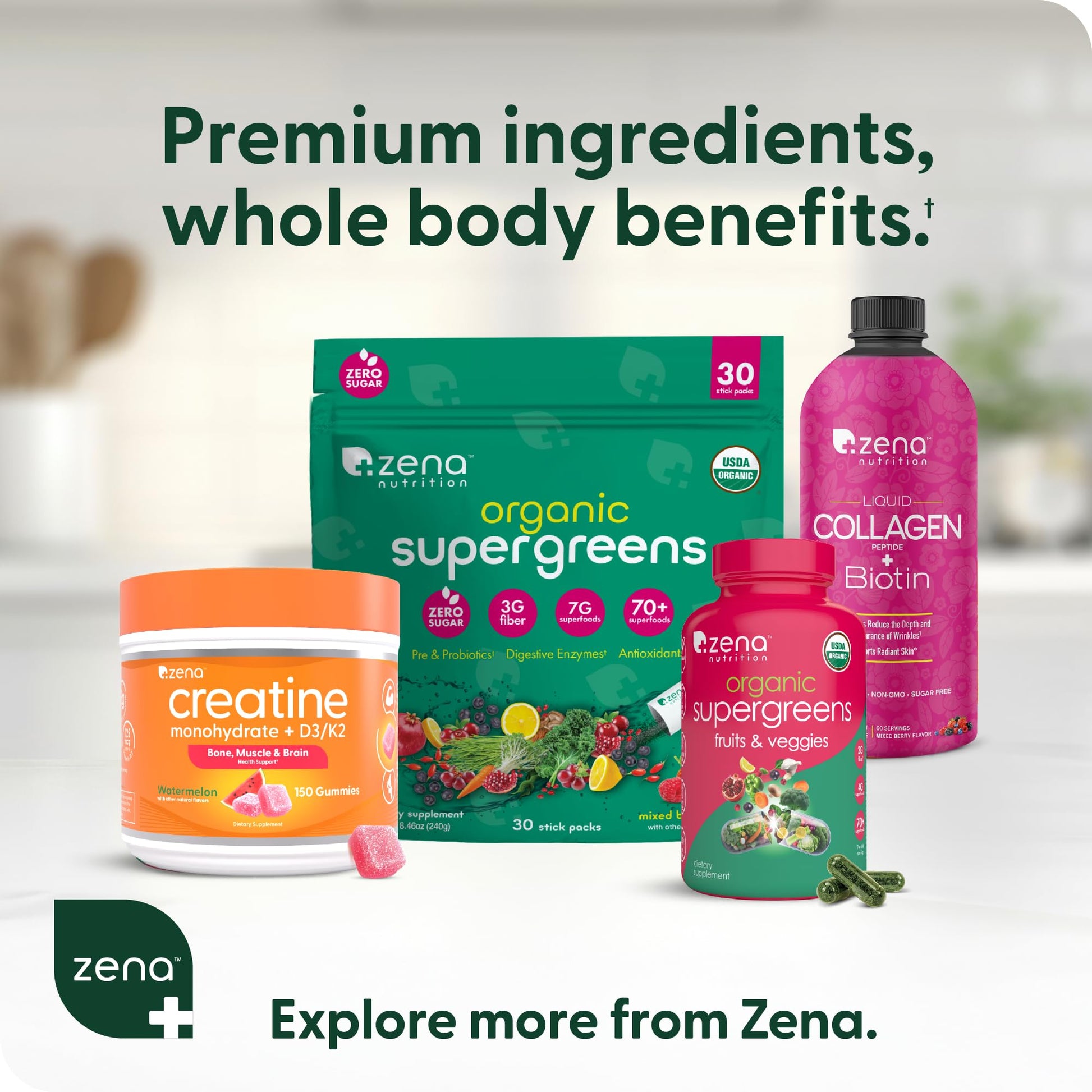 Zena Nutrition Creatine Gummies with D3 & K2, Creatine Monohydrate for Men and Women, Supports Bone, Muscle, & Cognitive Health, Gummy Workout Supplement, Watermelon Flavor, 150ct, 30 Daily Servings - Maple Wellness Supplements