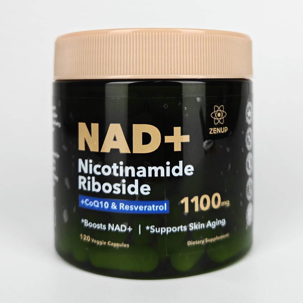 ZenUP NAD+ Supplement | 1100mg Liposomal Nicotinamide Riboside with Resveratrol & Quercetin | Anti-Aging, Cellular Energy, Mental Focus | 120 Caps - Maple Wellness Supplements