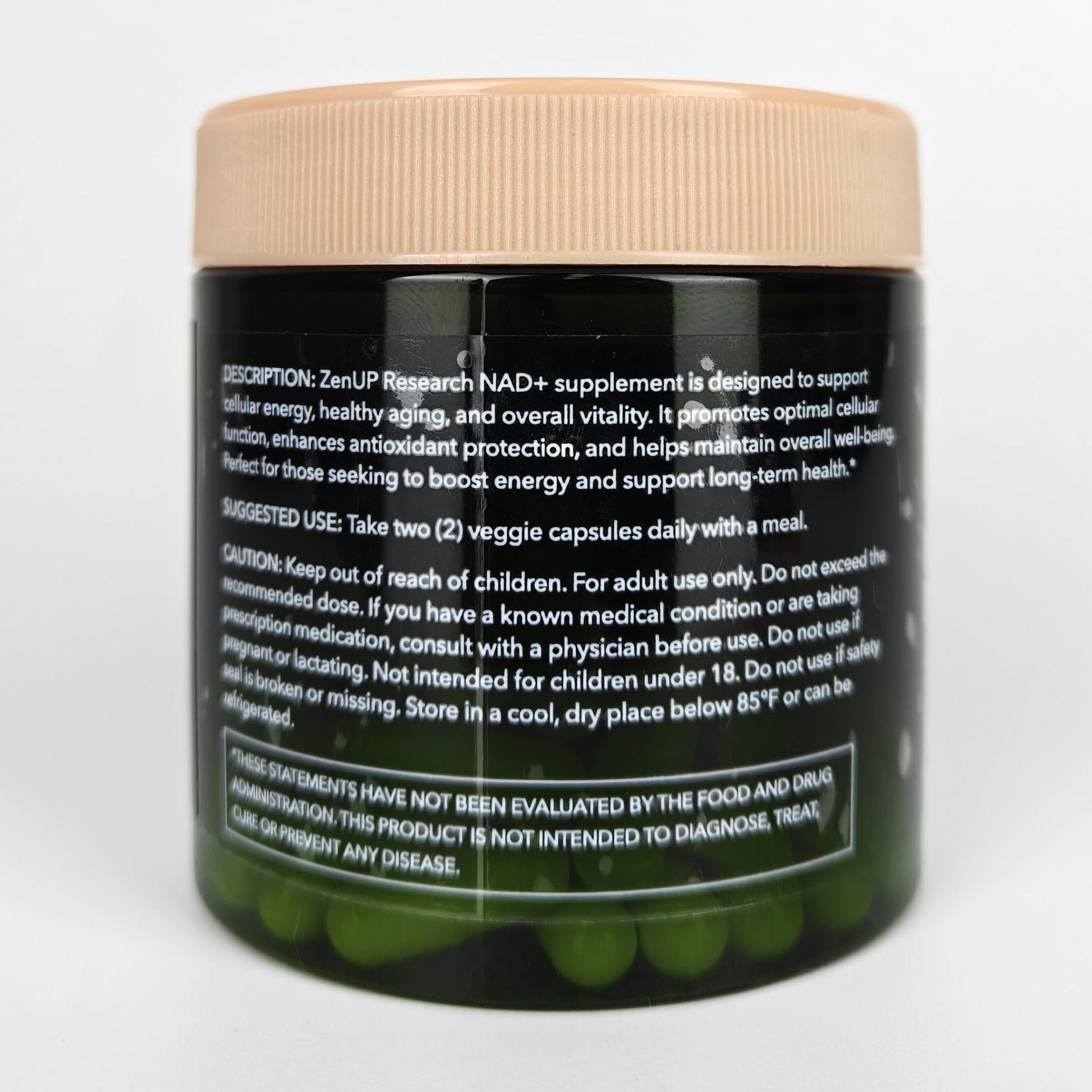 ZenUP NAD+ Supplement | 1100mg Liposomal Nicotinamide Riboside with Resveratrol & Quercetin | Anti-Aging, Cellular Energy, Mental Focus | 120 Caps - Maple Wellness Supplements