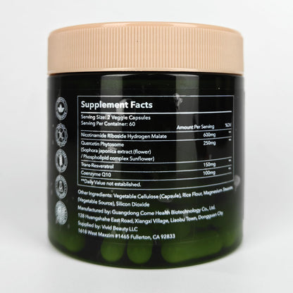 ZenUP NAD+ Supplement | 1100mg Liposomal Nicotinamide Riboside with Resveratrol & Quercetin | Anti-Aging, Cellular Energy, Mental Focus | 120 Caps - Maple Wellness Supplements