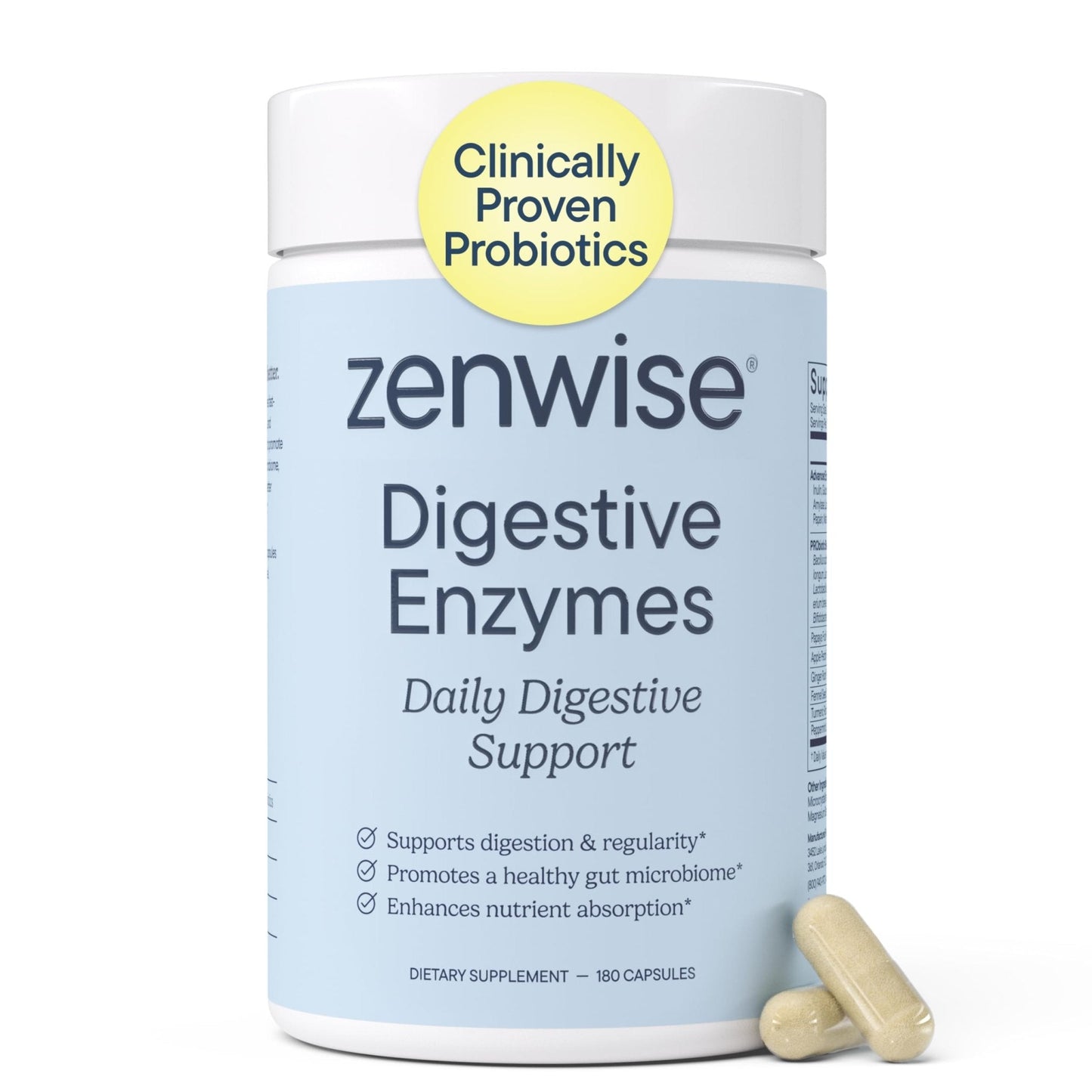 Zenwise Health Digestive Enzymes with Bromelain & Papaya - Multi Enzymes Digestion Supplement with Probiotics & Prebiotics for Gut Health, Gas & Bloating Relief - Maple Wellness Supplements