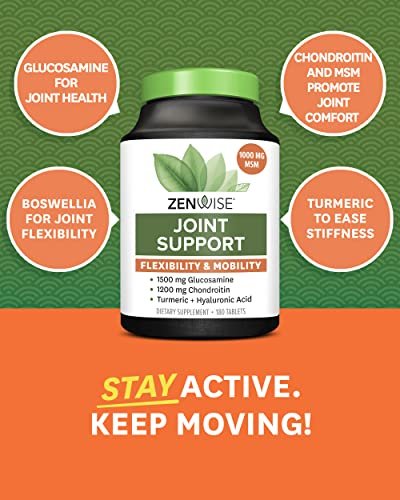 Zenwise Health Glucosamine Chondroitin MSM - Joint Support Supplement with Turmeric - Maple Wellness Supplements