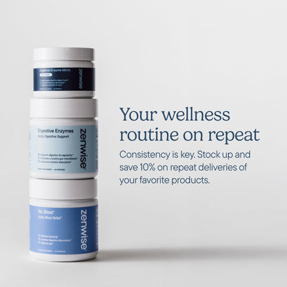 Zenwise Health No Bloat Digestive Enzymes for Gut Health, Gas & Bloating Relief - Multi Enzymes Digestion Supplement with Probiotics, Ginger - Maple Wellness Supplements