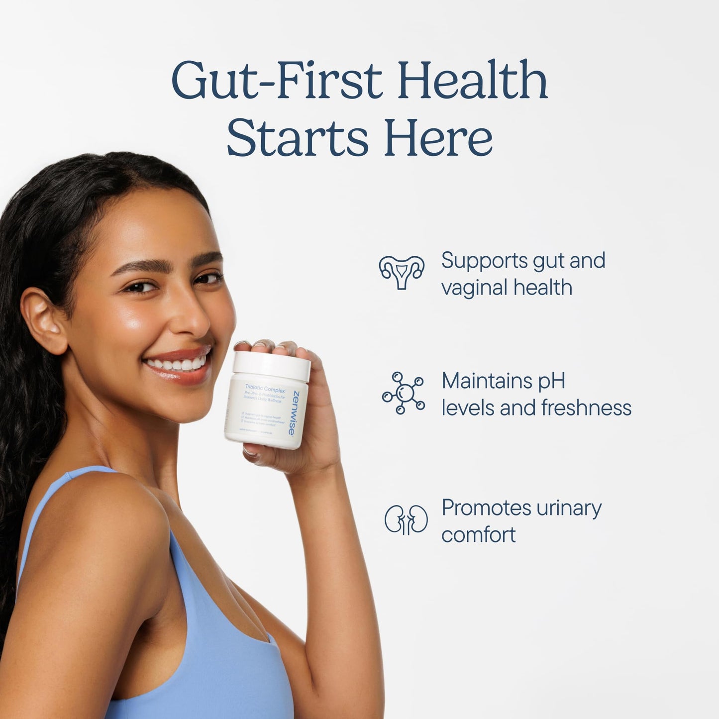Zenwise Health Womens Triobiotic Complex Supplement for Digestive, Gut Flora & Vaginal Health - Daily Probiotics for Women with Digestive Supports - Maple Wellness Supplements