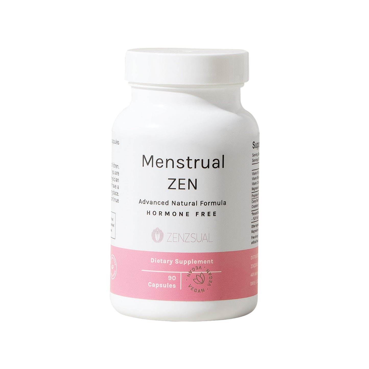 ZENZSUAL Menstrual Zen Natural and Hormone-Free Supplement – Support for Menstrual Cramps, Mood Swings and Period Pain – Diuretic Effect (90 Capsules / 2.7 Oz) - Maple Wellness Supplements