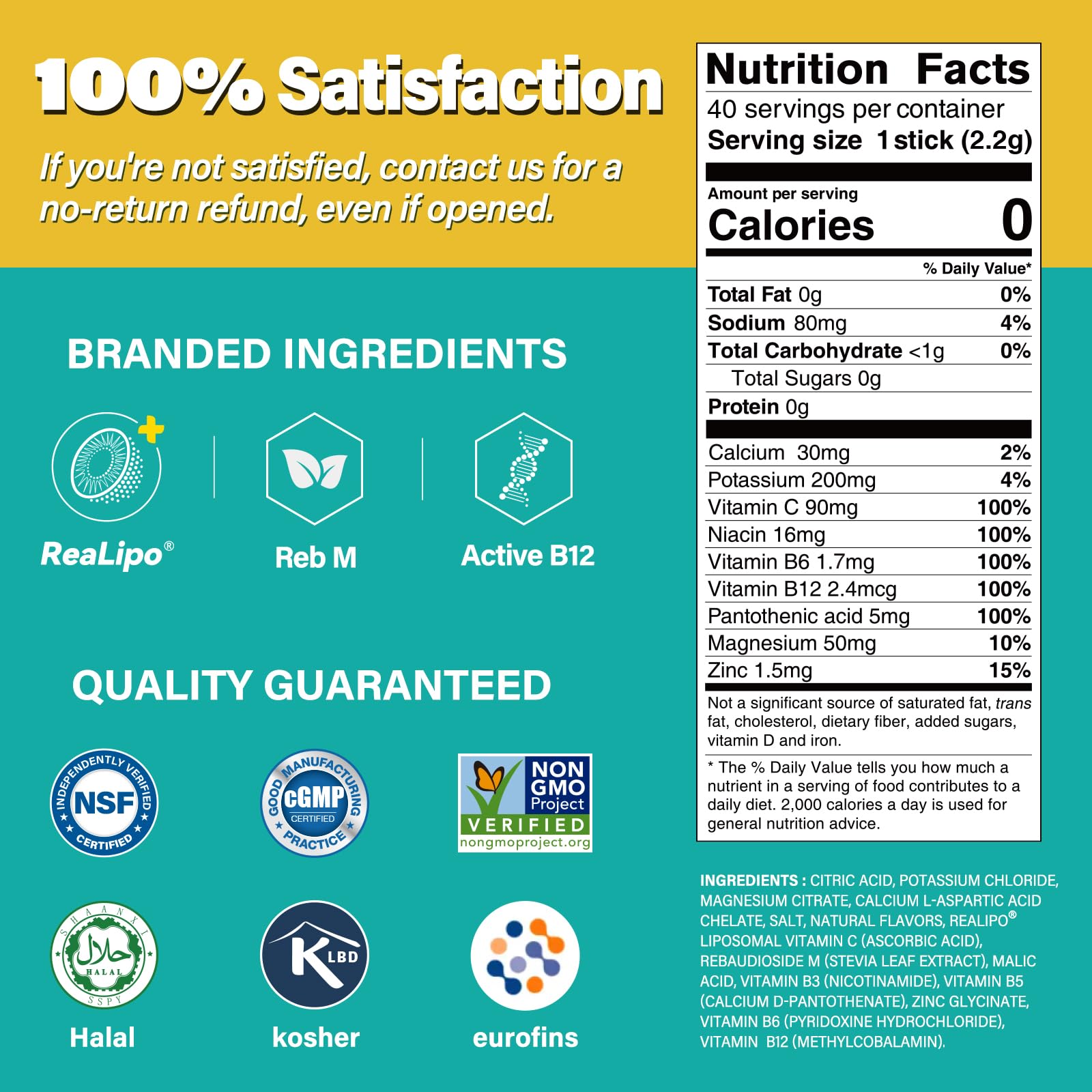 ZestLytes 40 Sticks Low Sodium Sugar Free & 0 Calorie Electrolyte Hydration Packets, Lightly Sweet Electrolyte Powder Drink Mix, Liquid Daily IV Flavors | Lemon Orange Peach Grapefruit - Maple Wellness Supplements