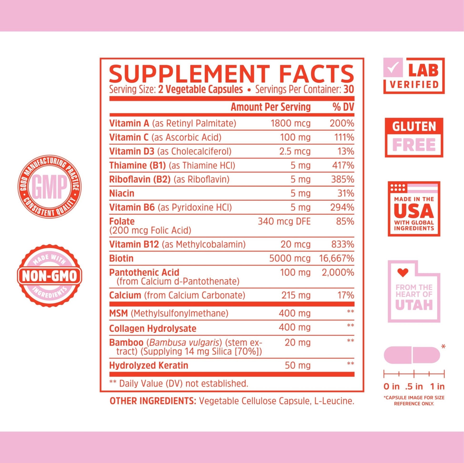 Zhou Hairfluence, Hair Growth Supplement with Biotin 5000mcg, Collagen, Keratin, - Maple Wellness Supplements