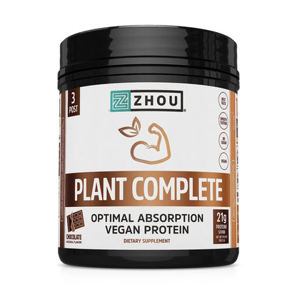 Zhou Nutrition Plant Based Vegan Protein Powder, Best Absorption Digest Score, Complete - Maple Wellness Supplements