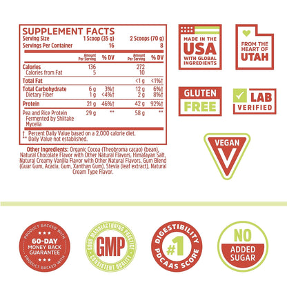 Zhou Nutrition Plant Based Vegan Protein Powder, Best Absorption Digest Score, Complete - Maple Wellness Supplements