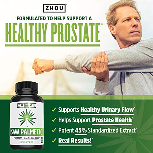 Zhou Nutrition Saw Palmetto Extract 500 mg, Prostate Health, Urinary Tract Support, DHT - Maple Wellness Supplements