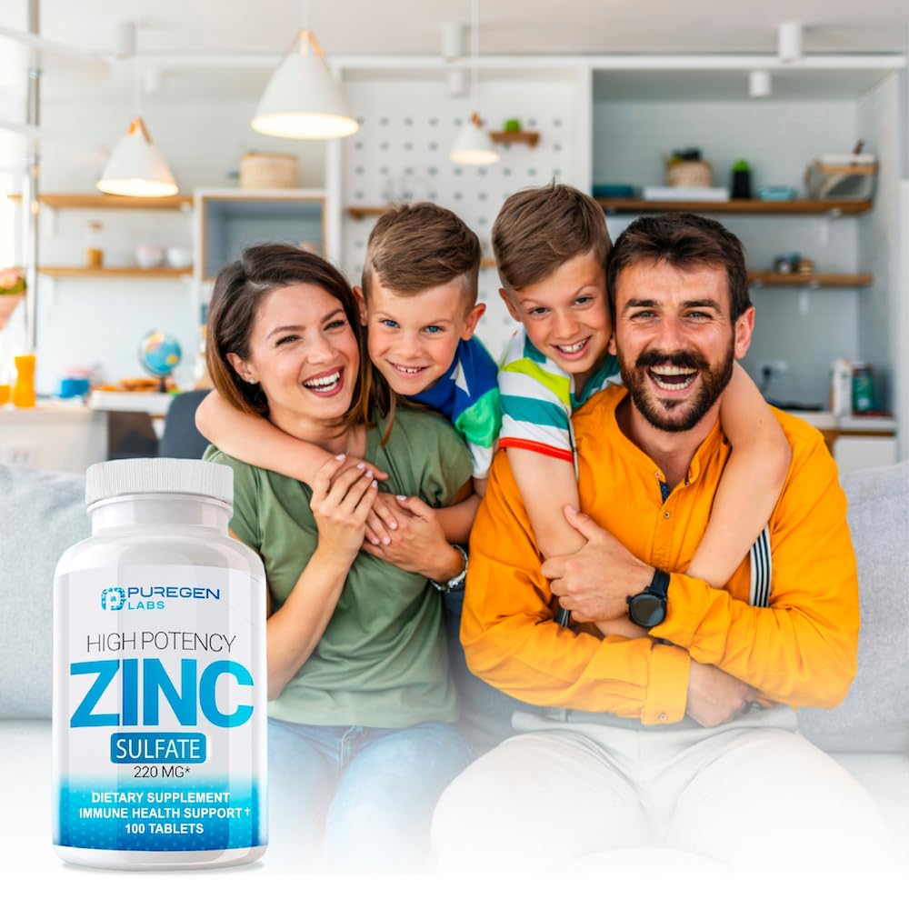 Zinc 220mg [High Potency] Supplement – Zinc Sulfate for Immune Support System 100 Tablets - Maple Wellness Supplements