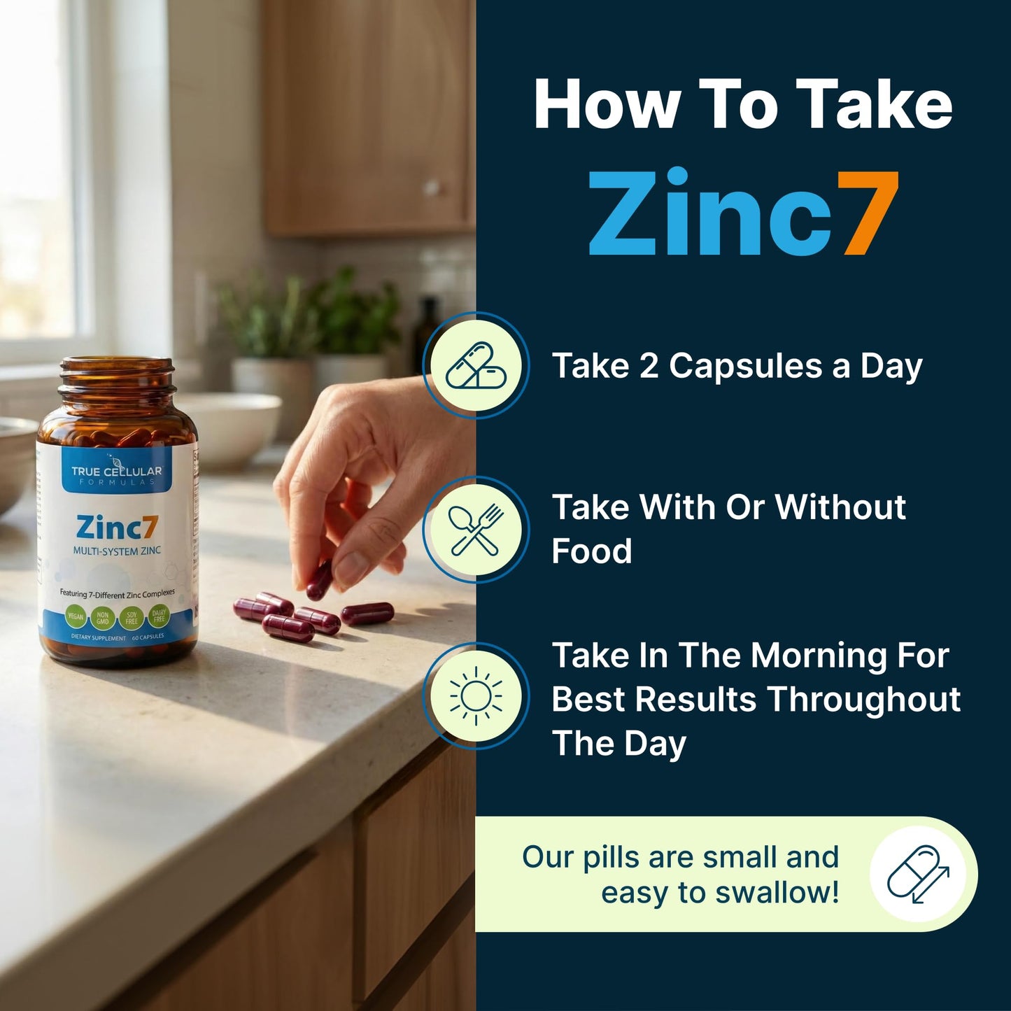 Zinc7: 7-in-1 Zinc Complex 50mg - Maximum Absorption for Immune Defense, Deep Sleep & All-Day Energy | Hormone Balance, Mental Focus - Maple Wellness Supplements