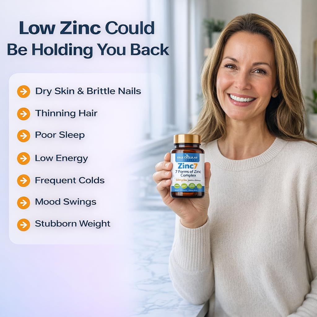 Zinc7: 7-in-1 Zinc Complex 50mg - Maximum Absorption for Immune Defense, Deep Sleep & All-Day Energy | Hormone Balance, Mental Focus - Maple Wellness Supplements
