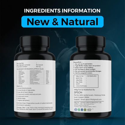 ZIPSON Shilajit for Men & Women | 90 Capsules | Himalayan Formula for Extra Power, Stamina & Immune Support | with Natural Fulvic Acid | Non-GMO | 500mg Per Serving - Maple Wellness Supplements