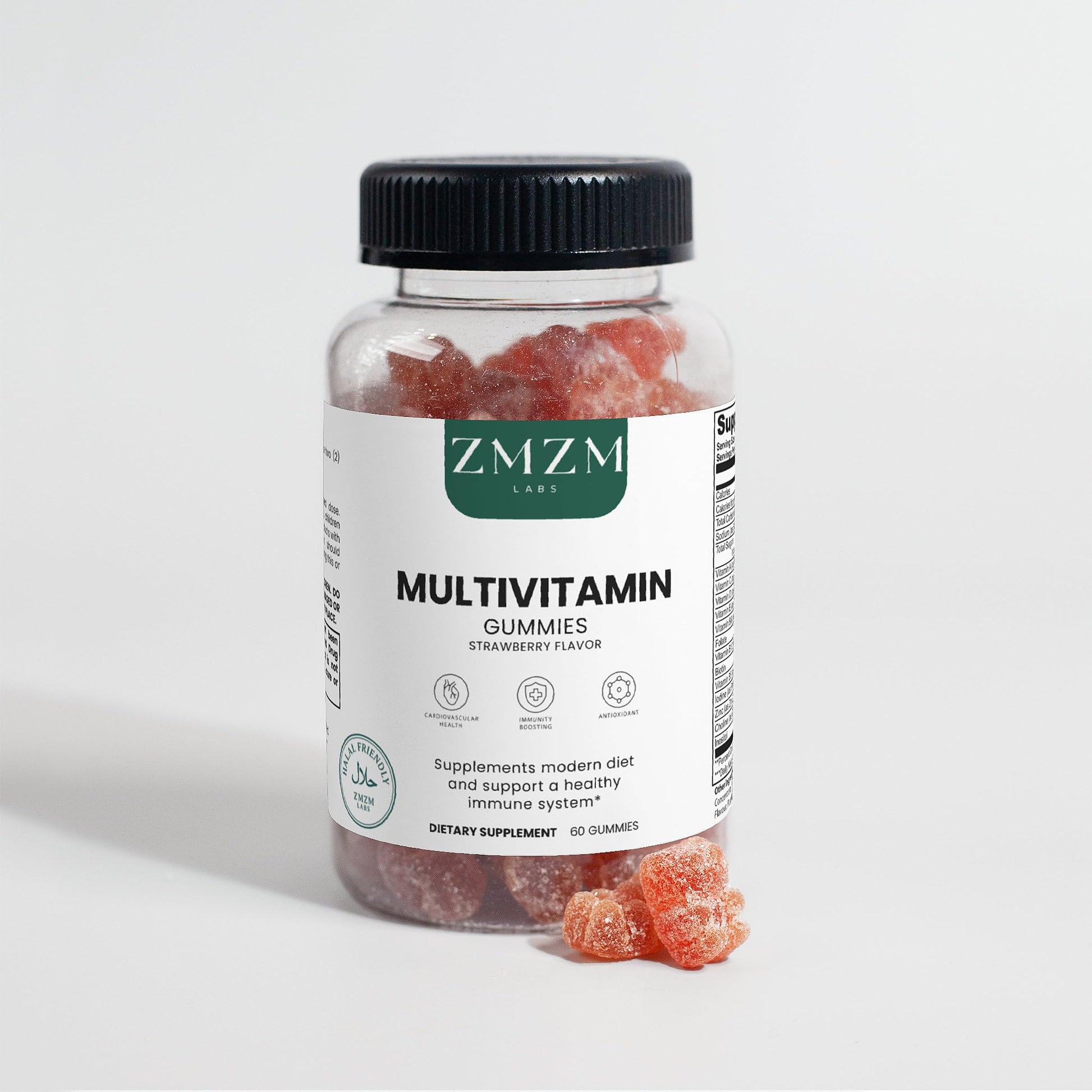 ZMZM LABS Multivitamin Gummies – Strawberry Flavor, 60 Gummies, Vegan, Gelatin-Free, Halal-Friendly Daily Vitamin Supplement - Maple Wellness Supplements