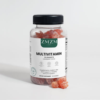 ZMZM LABS Multivitamin Gummies – Strawberry Flavor, 60 Gummies, Vegan, Gelatin-Free, Halal-Friendly Daily Vitamin Supplement - Maple Wellness Supplements