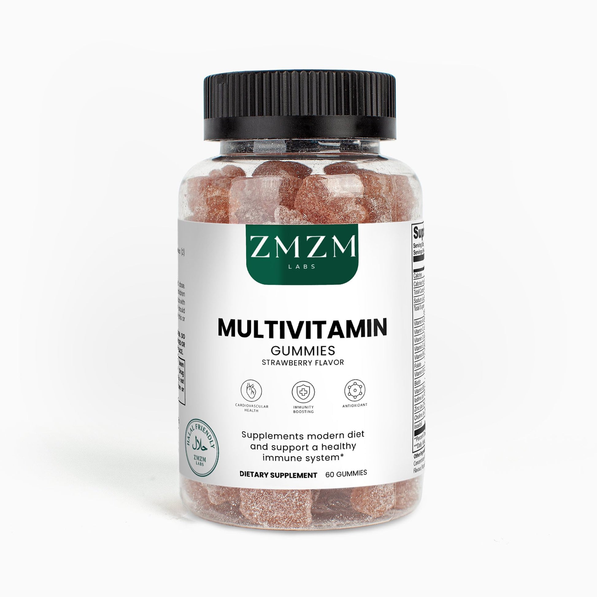 ZMZM LABS Multivitamin Gummies – Strawberry Flavor, 60 Gummies, Vegan, Gelatin-Free, Halal-Friendly Daily Vitamin Supplement - Maple Wellness Supplements