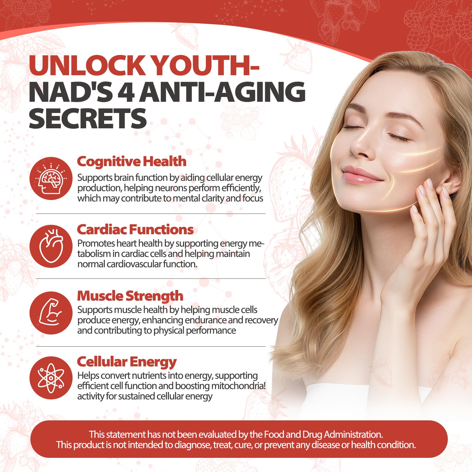 Zooone NAD+ Liquid Supplement 1000mg, Nicotinamide Riboside & Resveratrol, Extra Strength Berry Flavor Drink Mix for Energy, Focus & Anti-Aging -30 Pack - Maple Wellness Supplements