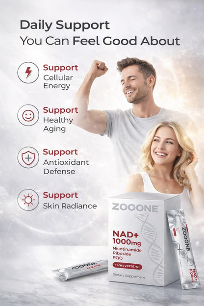 zooone- NAD+ Supplement 30pcs, Premium Nicotinamide Riboside & Resveratrol, DNA Repair & Healthy Aging， Advanced NAD Supplement for Men & Women, Boosts Cellular Energy. - Maple Wellness Supplements