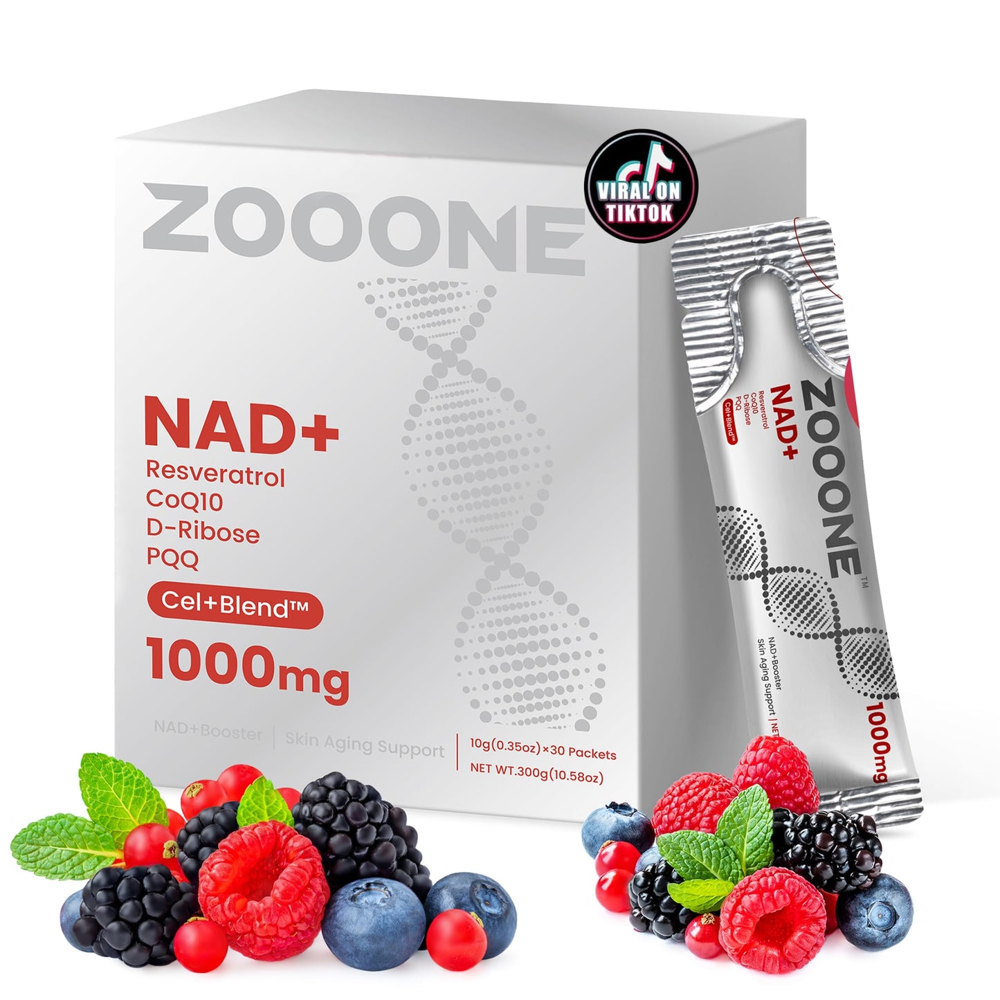 zooone- NAD+ Supplement 30pcs, Premium Nicotinamide Riboside & Resveratrol, DNA Repair & Healthy Aging， Advanced NAD Supplement for Men & Women, Boosts Cellular Energy. - Maple Wellness Supplements