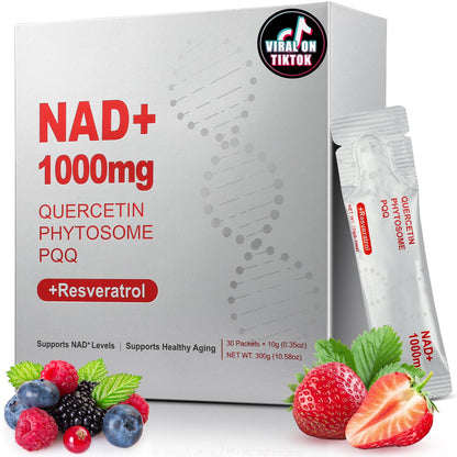 ZOROAHER 1000mg High-Potency NAD+ Liquid Supplement, Quercetin Phytosome & Resveratrol with PQQ, Boosts Cellular Energy - Maple Wellness Supplements
