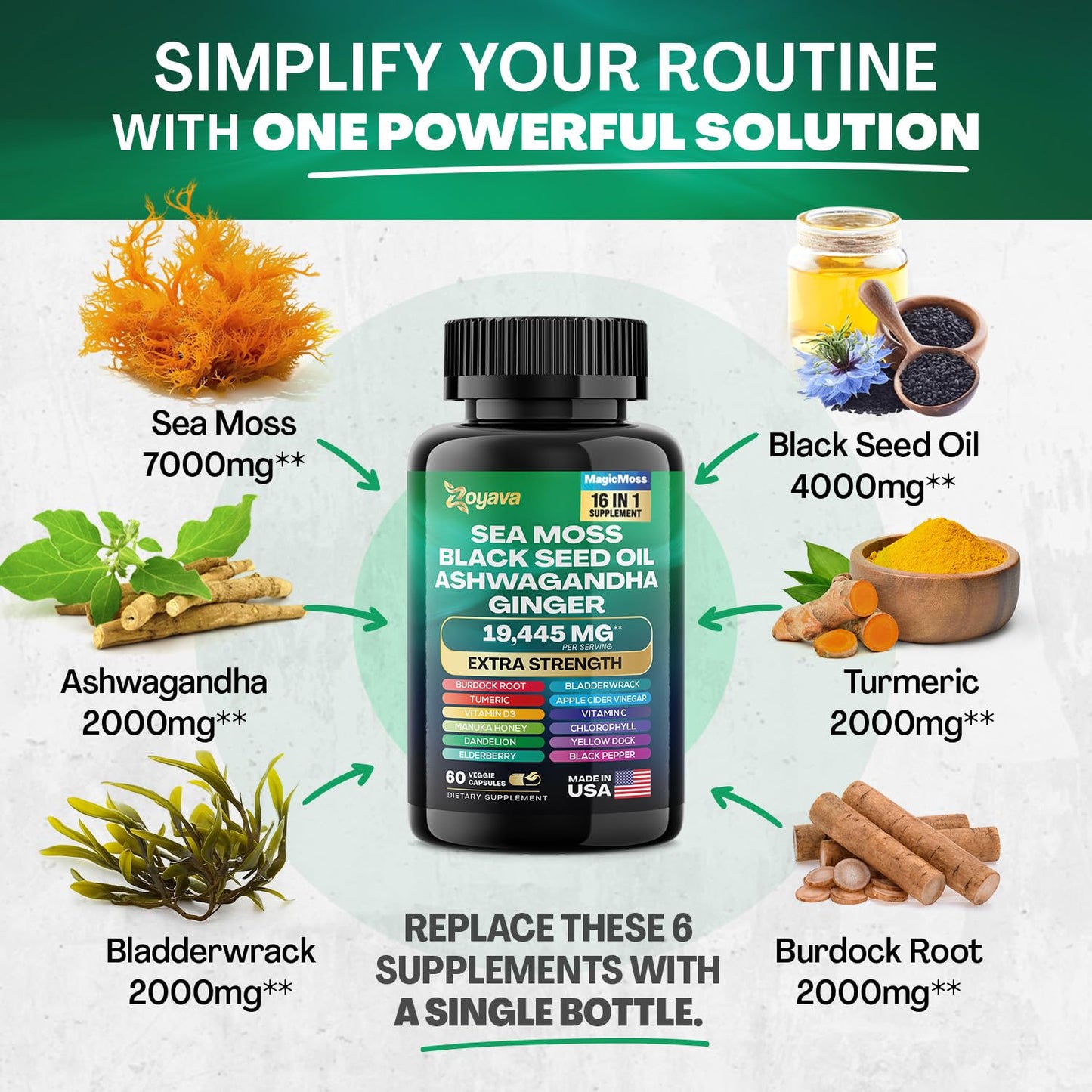 Zoyava Sea Moss 16-in-1 and Saffron 6-in-1 Bundle - Maple Wellness Supplements