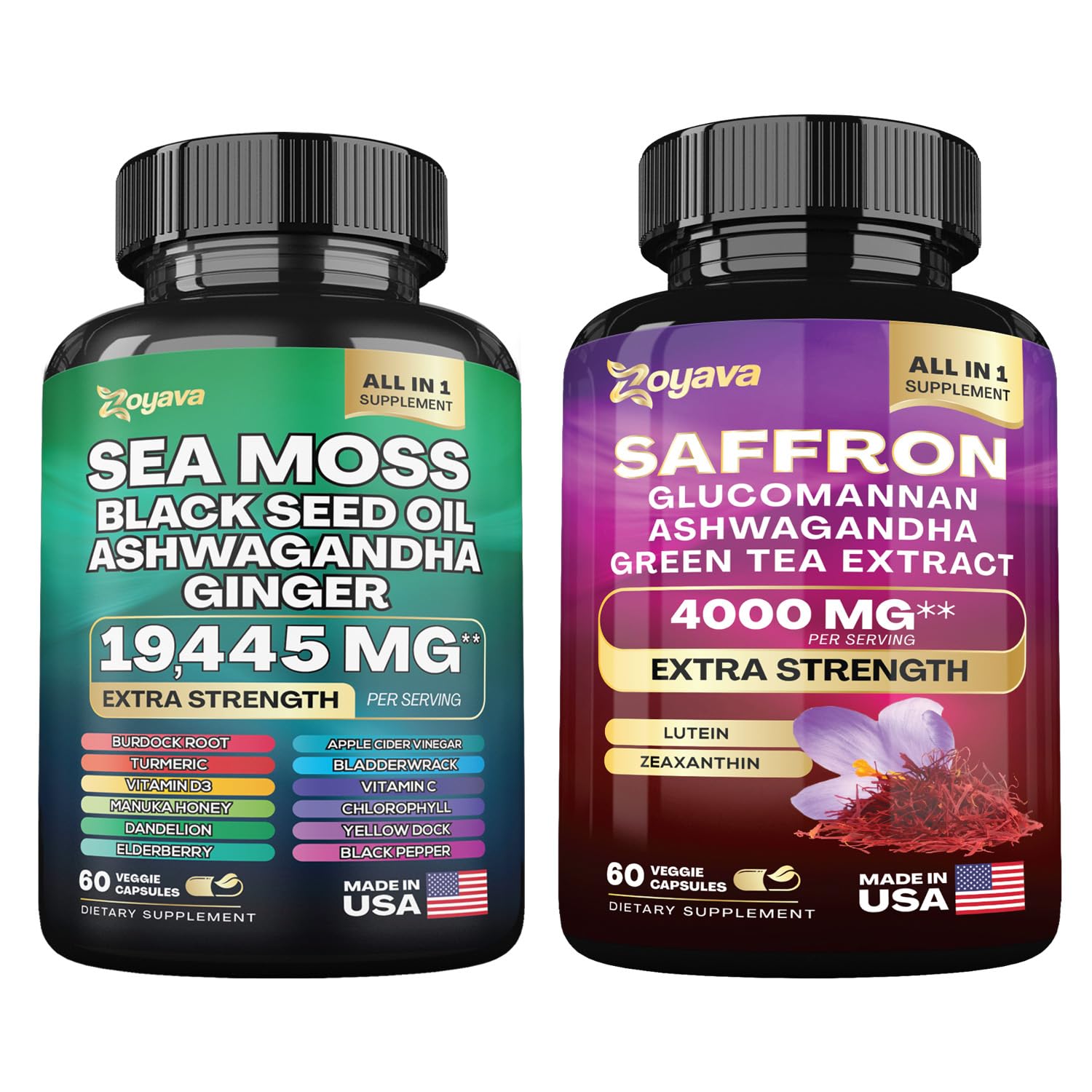 Zoyava Sea Moss 16-in-1 and Saffron 6-in-1 Bundle - Maple Wellness Supplements
