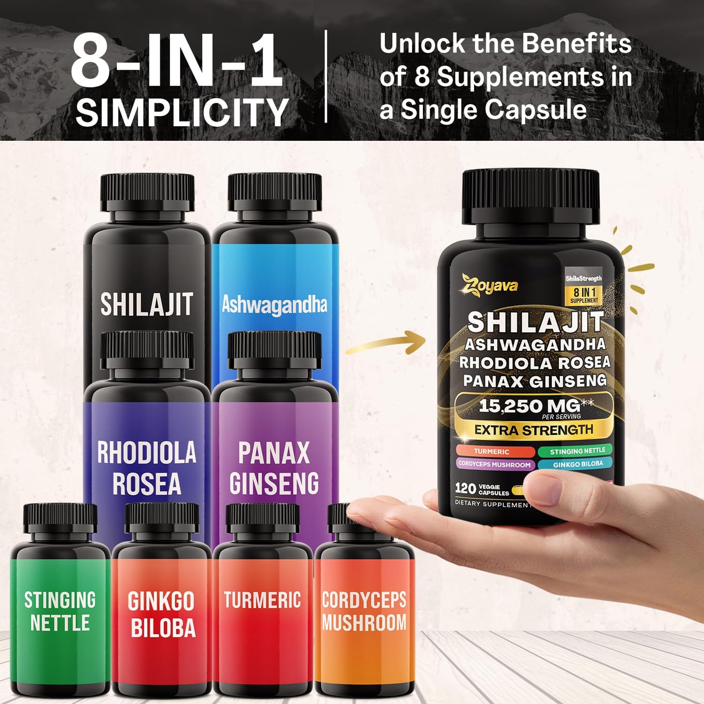 Zoyava Sea Moss Supreme16 Blend 19,445 MG and Shilajit 15,250 MG - Nature's Synergy - Maple Wellness Supplements