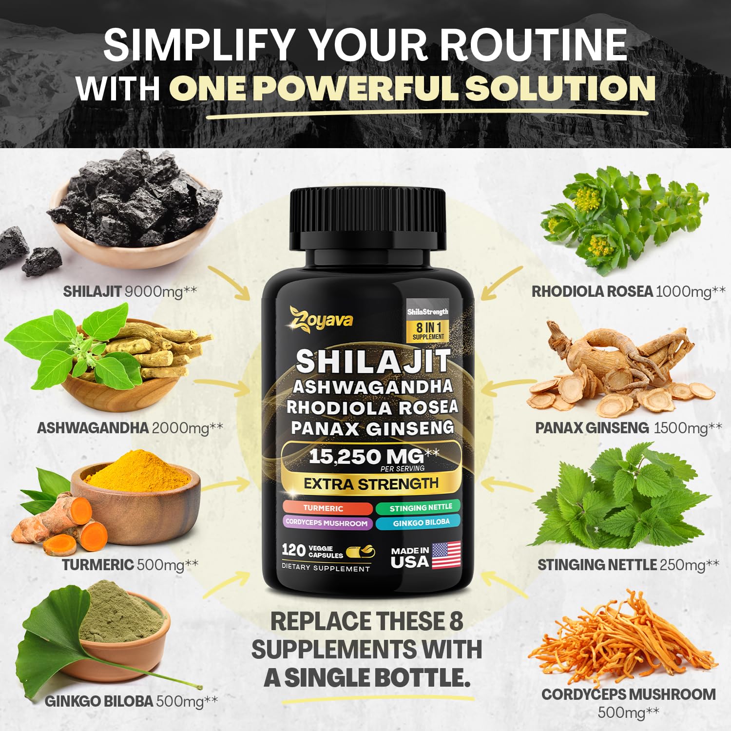 Zoyava Sea Moss Supreme16 Blend 19,445 MG and Shilajit 15,250 MG - Nature's Synergy - Maple Wellness Supplements