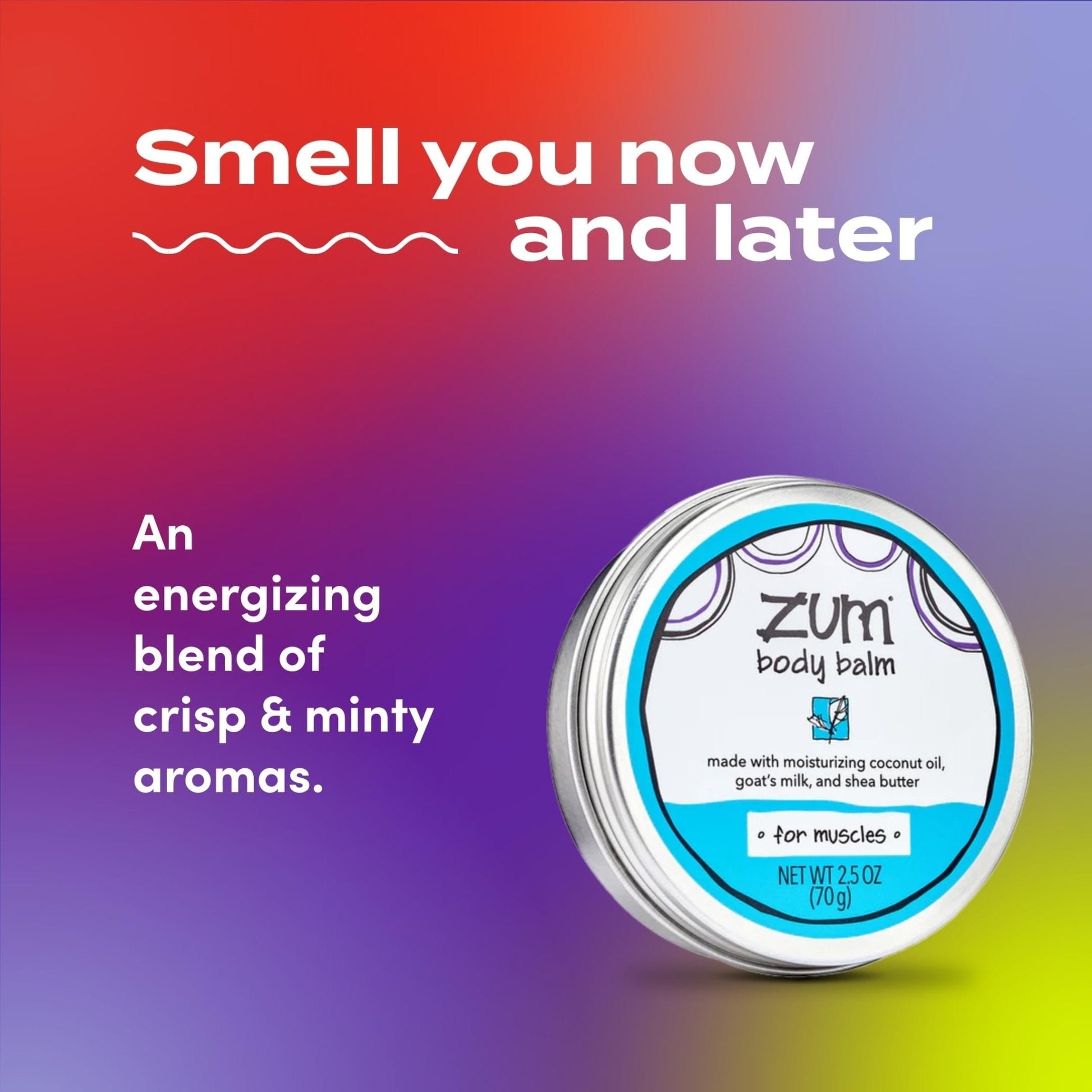 Zum Indigo Wild Body Balm for Muscles - Body Moisturizer for Women & Men - After Workout Muscle Recovery - Includes Goat's Milk, Shea Butter & Menthol - 2.5 oz - Maple Wellness Supplements