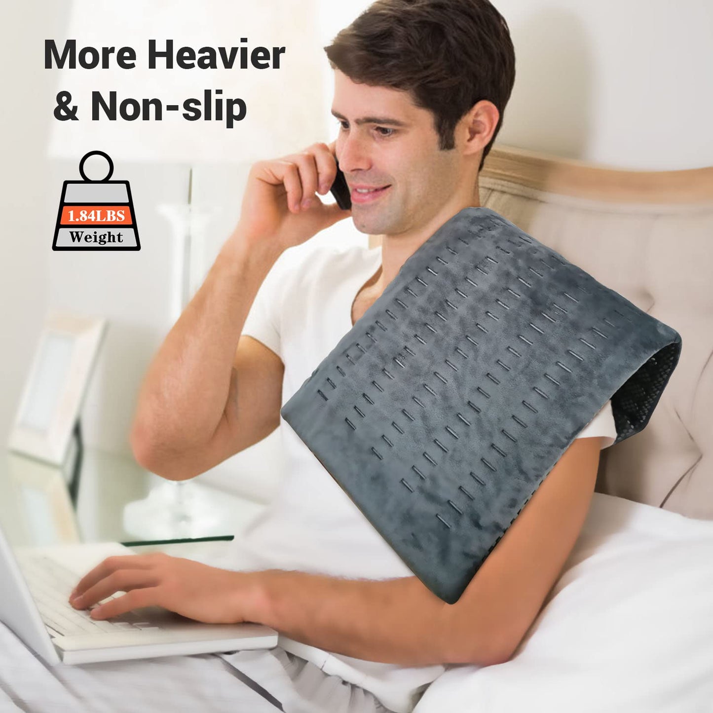 ZXU Jade Stone Heating pad, Nature Jade Electric Heating Pad for Back Pain and Cramps Relief,XL King Size Hot Heated Pad with 12 Heat Level,1-24h Auto-Off,Stay on Function, Hot Heated Pad - Maple Wellness Supplements
