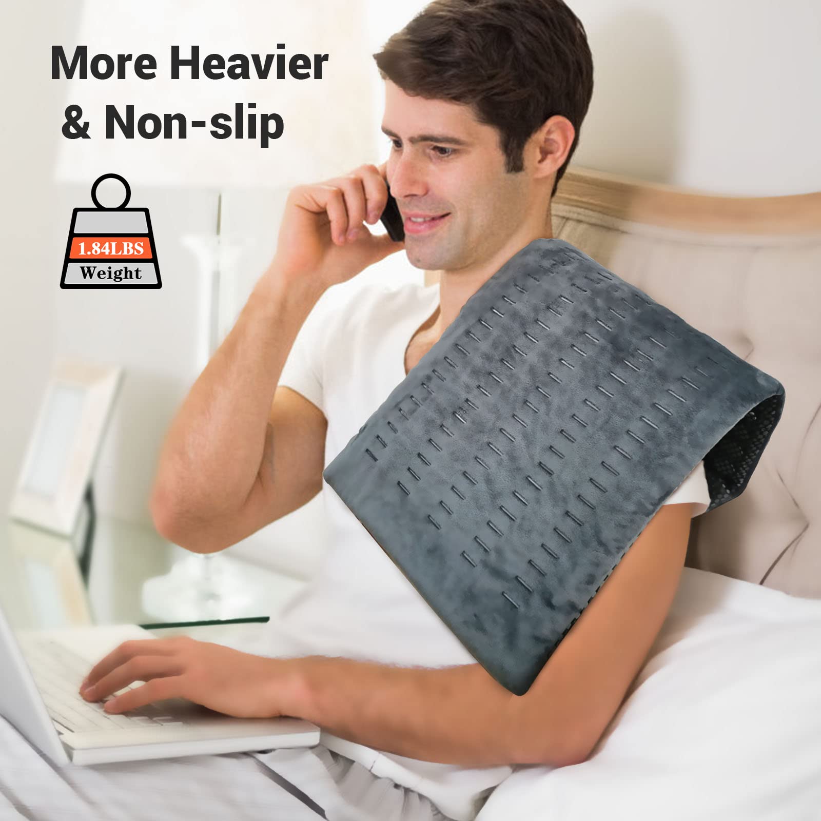 ZXU Jade Stone Heating pad, Nature Jade Electric Heating Pad for Back Pain and Cramps Relief,XL King Size Hot Heated Pad with 12 Heat Level,1-24h Auto-Off,Stay on Function, Hot Heated Pad - Maple Wellness Supplements