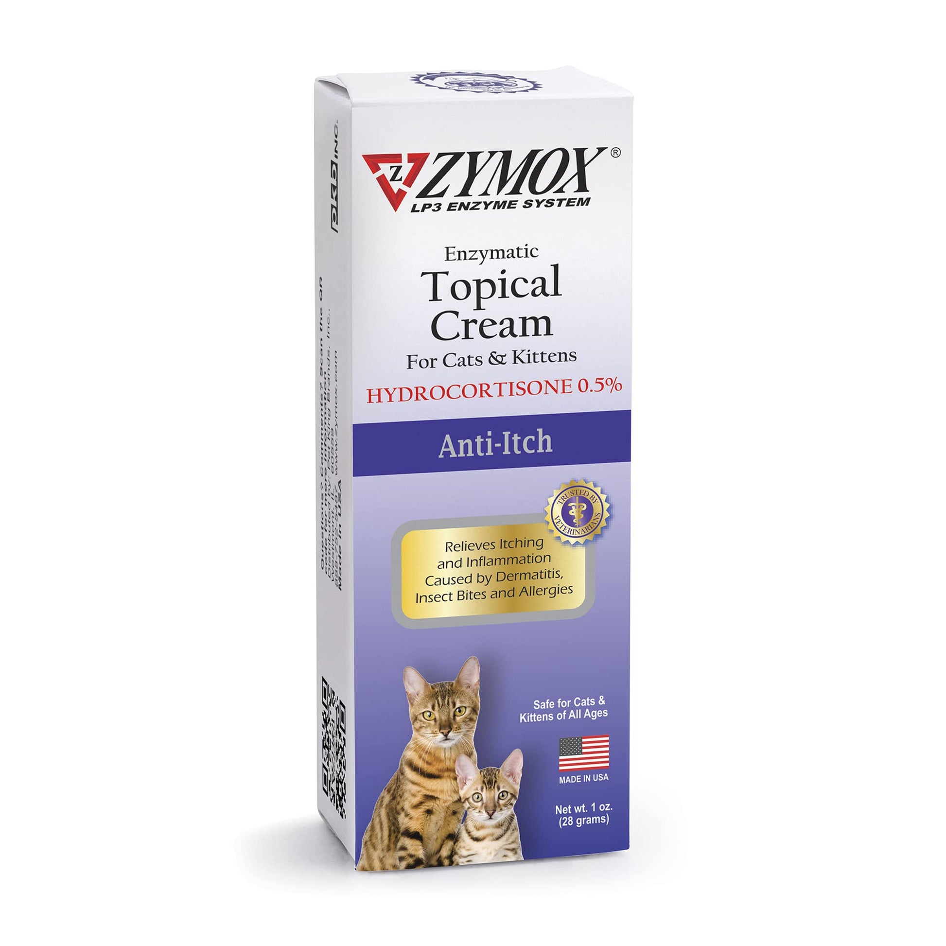 Zymox Cat & Kitten Topical Cream w/ .5% hydrocortisone - 1 oz. Tube - Maple Wellness Supplements