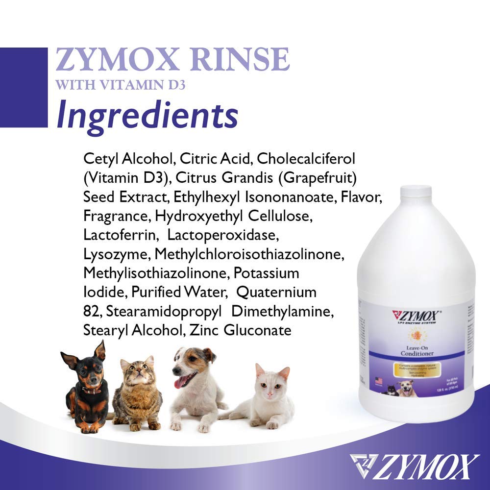 ZYMOX Leave-in Conditioner with Vitamin D3 for Cats & Dogs, 1gal - Maple Wellness Supplements