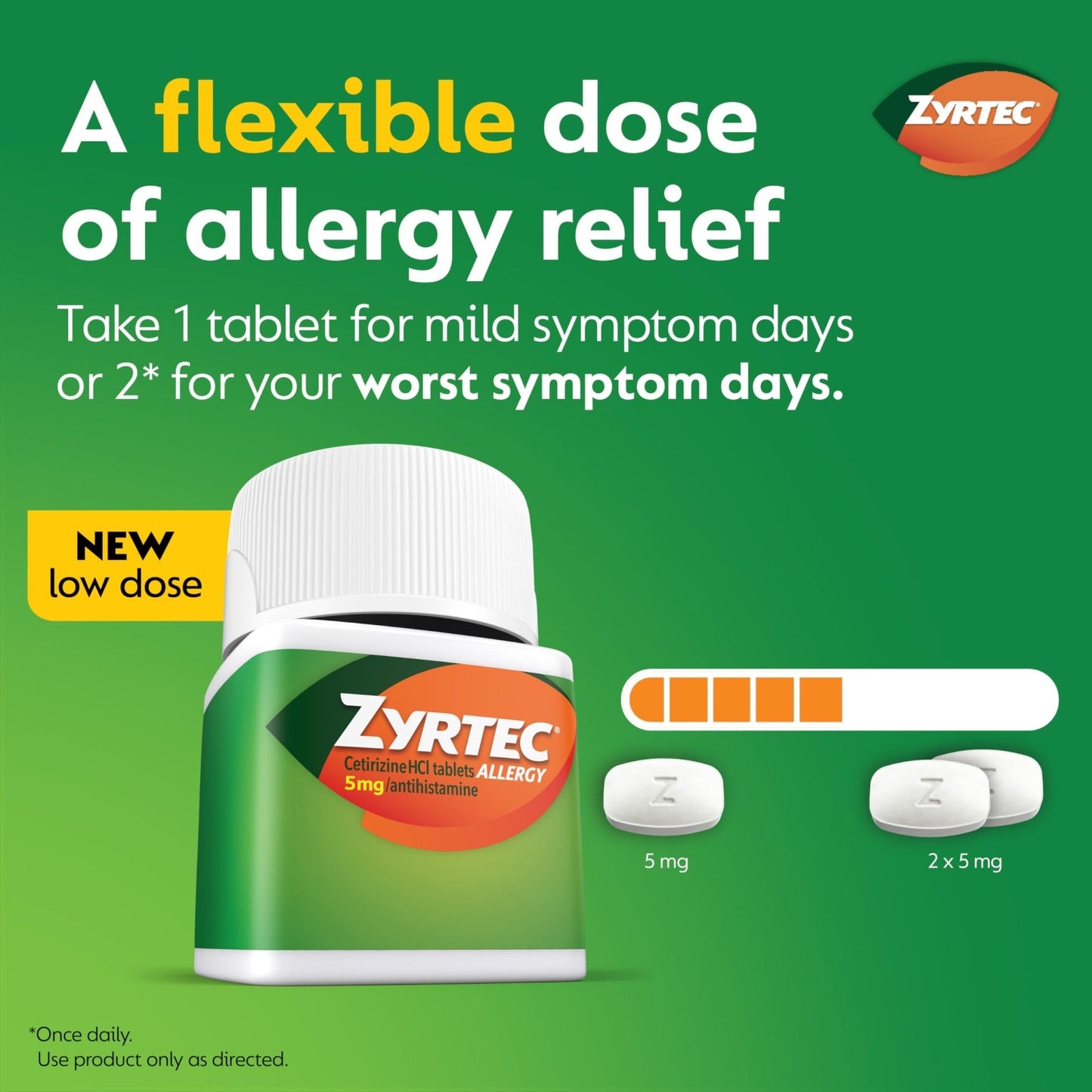 Zyrtec 24 Hour Allergy Relief Tablets, Indoor & Outdoor Allergy Medicine for Adults with 5 mg Cetirizine Hydrochloride, Relief of Runny Nose, Sneezing, Itchy Eyes, Plus Dust, Mold & Pet Dander, 35 ct - Maple Wellness Supplements