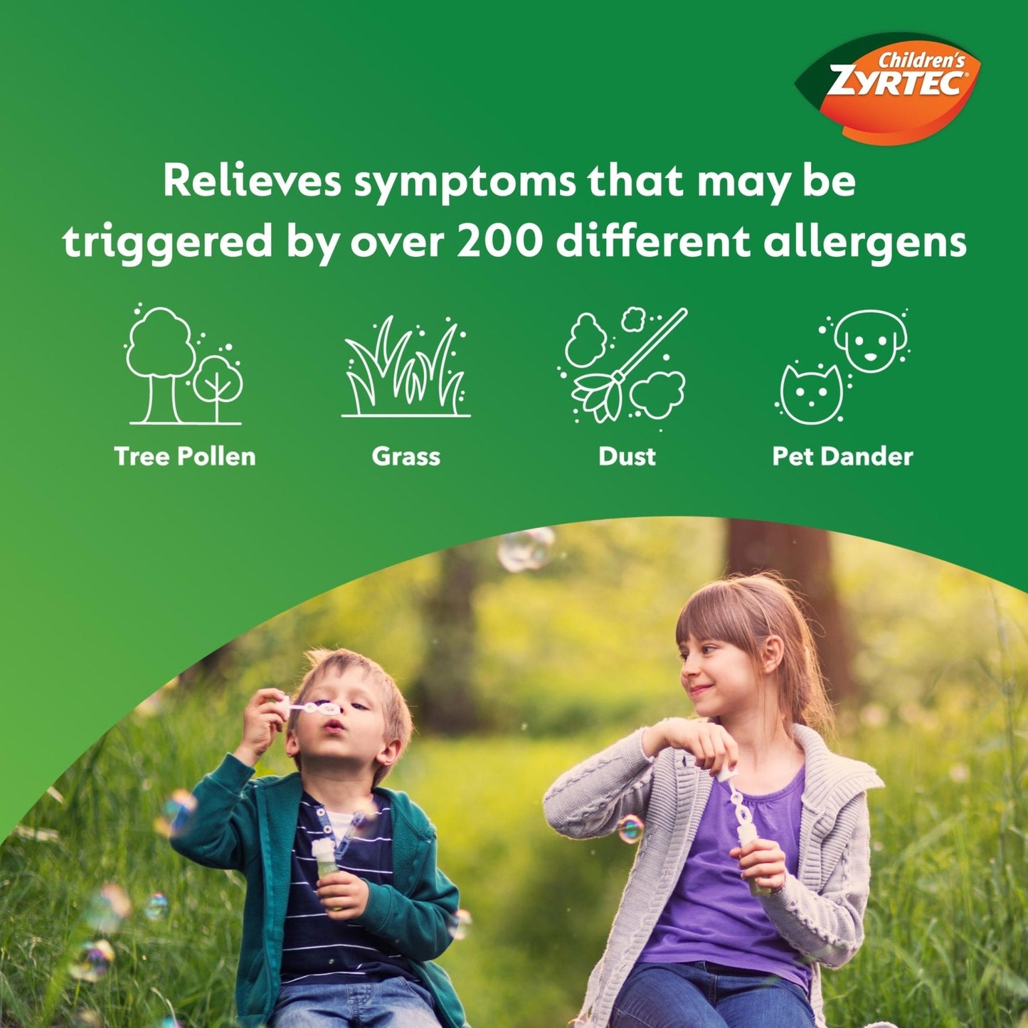 Zyrtec Children's Liquid, Kid's Antihistamine Syrup, Dye-, Sugar-, and Alcohol-Free, Pleasant Bubble Gum Flavor, Contains Cetirizine HCl Suitable for Ages 2 Years and Up, 4 fl oz Bottle - Maple Wellness Supplements