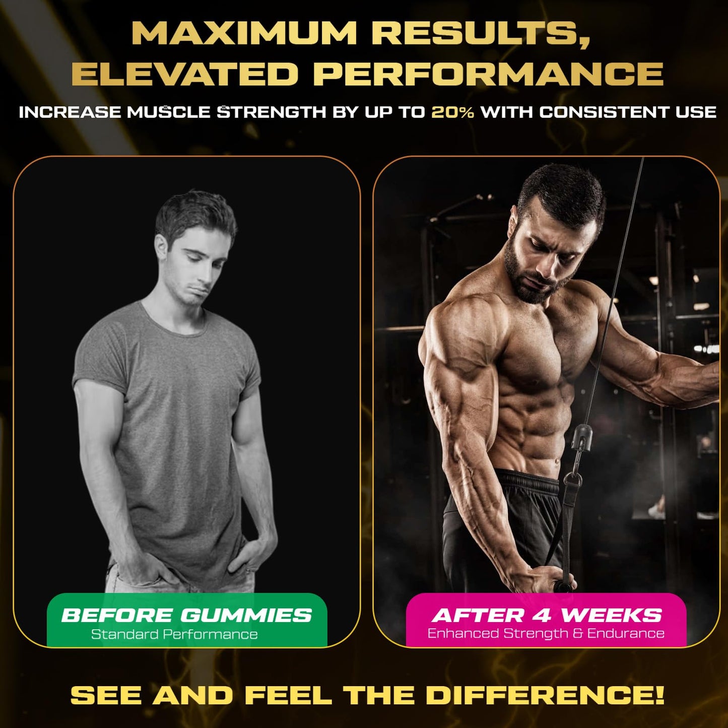 ZyterX Creatine Monohydrate Gummies for Men & Women, 9000MG Creatine Gummies Sugar Free with L-Taurine, BCAA 2:1, B12 B6 for Boost Strength, Focus & Endurance, - Maple Wellness Supplements